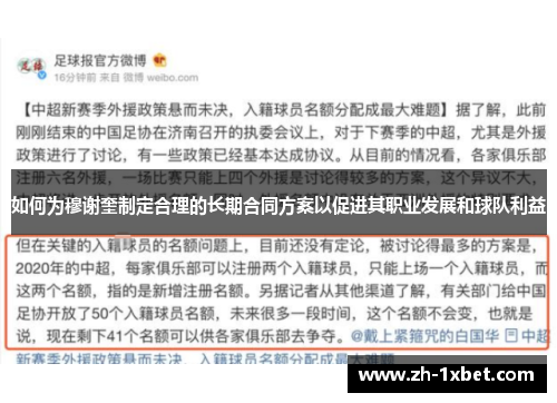 如何为穆谢奎制定合理的长期合同方案以促进其职业发展和球队利益