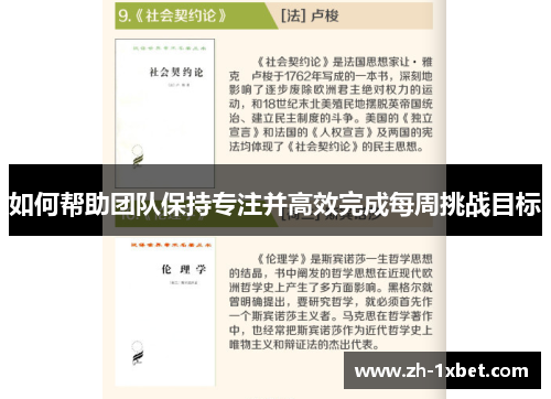 如何帮助团队保持专注并高效完成每周挑战目标